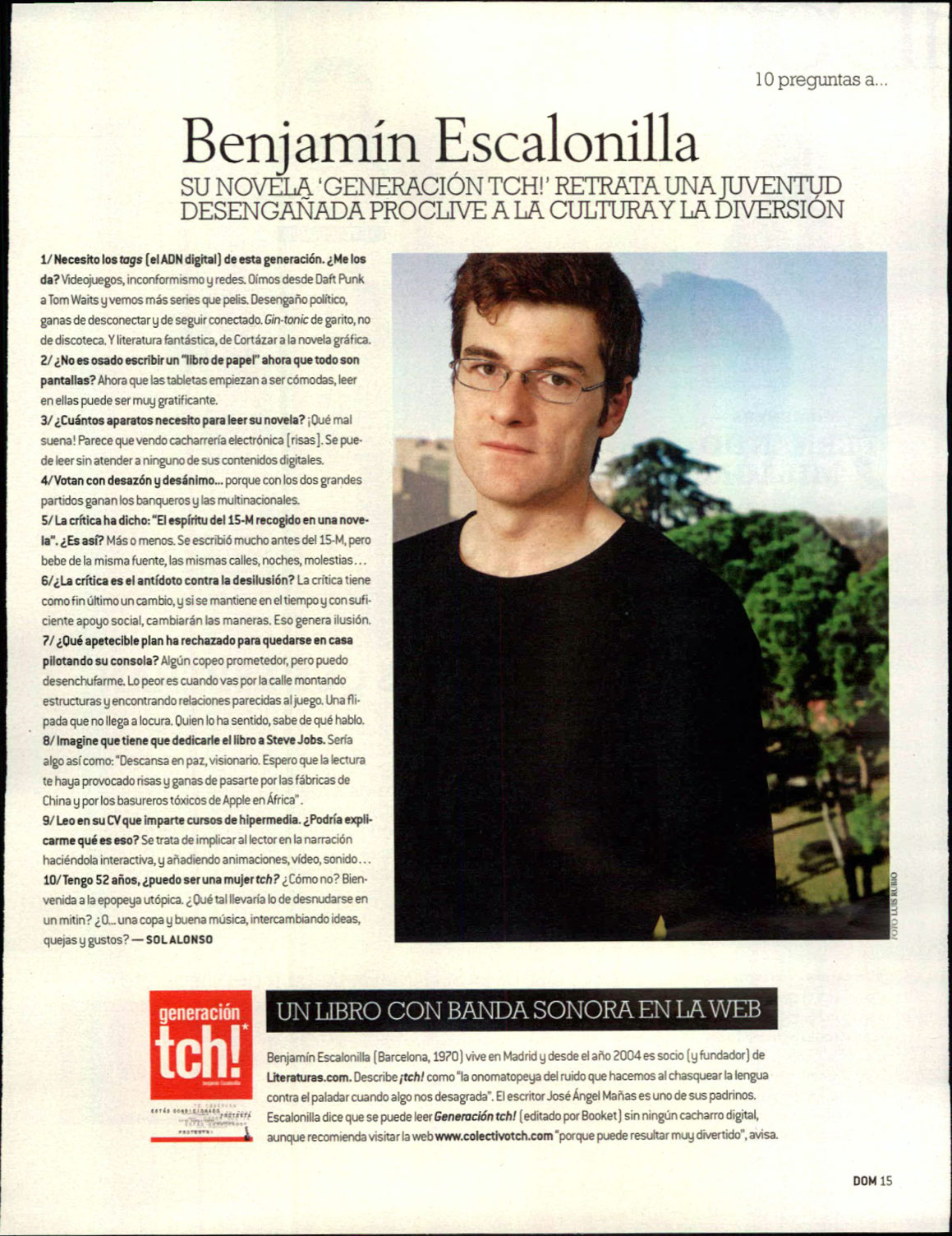 benjamin escalonilla en el periódico de cataluña DOMinical